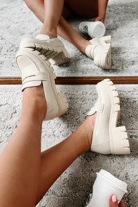 Be My Keeper Chunky Lug Sole Loafer (Ivory) - NanaMacs