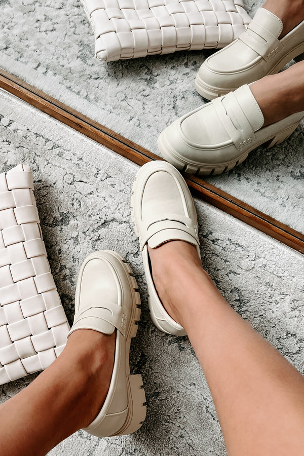 Be My Keeper Chunky Lug Sole Loafer (Ivory) - NanaMacs