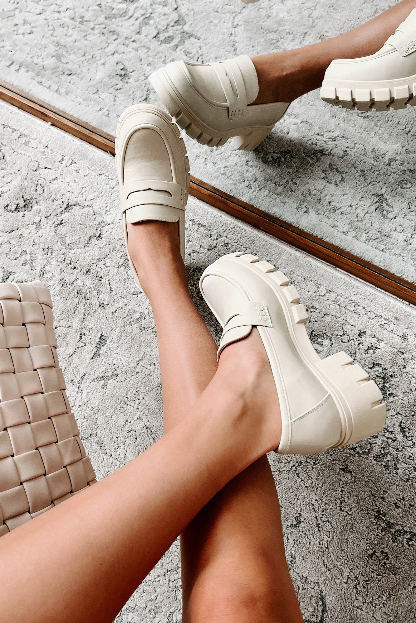 Be My Keeper Chunky Lug Sole Loafer (Ivory) - NanaMacs