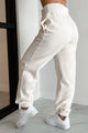 DOORBUSTER Nevada High Waisted Fleece Sweatpants (Cream) - NanaMacs