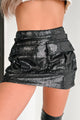 We Like To Party Sequin Cargo Mini Skirt (Black) - NanaMacs