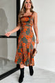 On My Terms Floral Midi Dress (Brown Multi) - NanaMacs