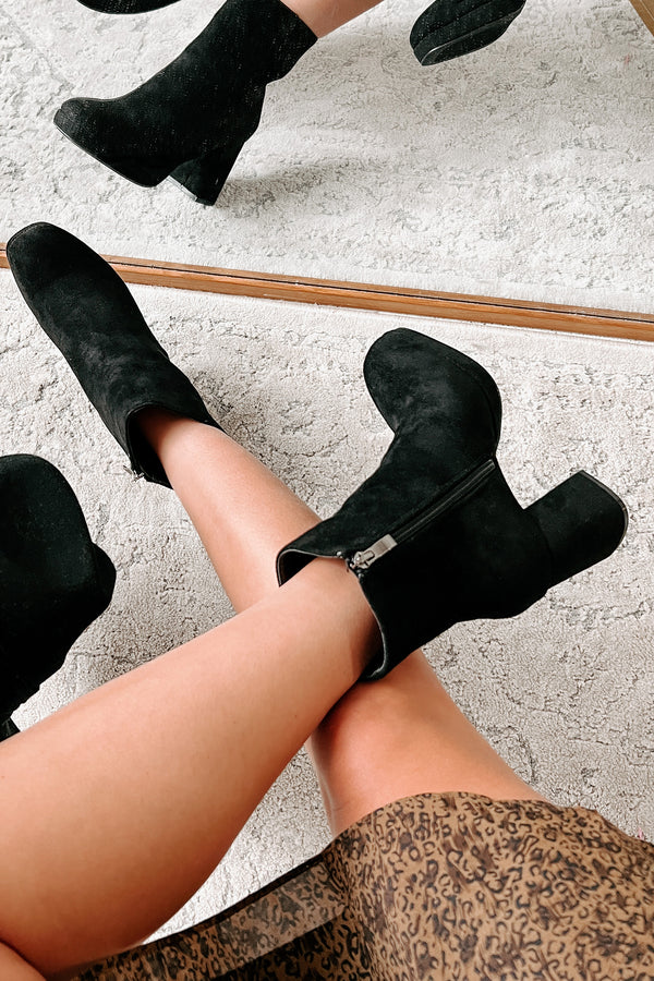 Kick Rocks Sis Faux Suede Platform Booties (Black) - NanaMacs