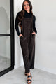 Playful Impression Soft Corduroy Overall Jumpsuit (Dark Brown) - NanaMacs