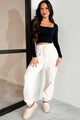 DOORBUSTER Nevada High Waisted Fleece Sweatpants (Cream) - NanaMacs