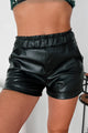 Forsaken Love Faux Leather Shorts (Black) - NanaMacs