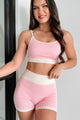 Beneath The Surface Striped Athleisure Set (Pink) - NanaMacs