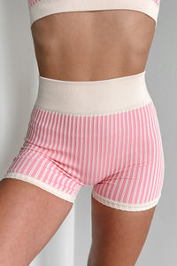 Beneath The Surface Striped Athleisure Set (Pink) - NanaMacs