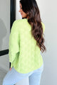 Simply Thriving Cable Knit Buttoned Cardigan (Green) - NanaMacs