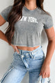 New York Niceties Graphic Crop Tee (Washed Navy) - NanaMacs