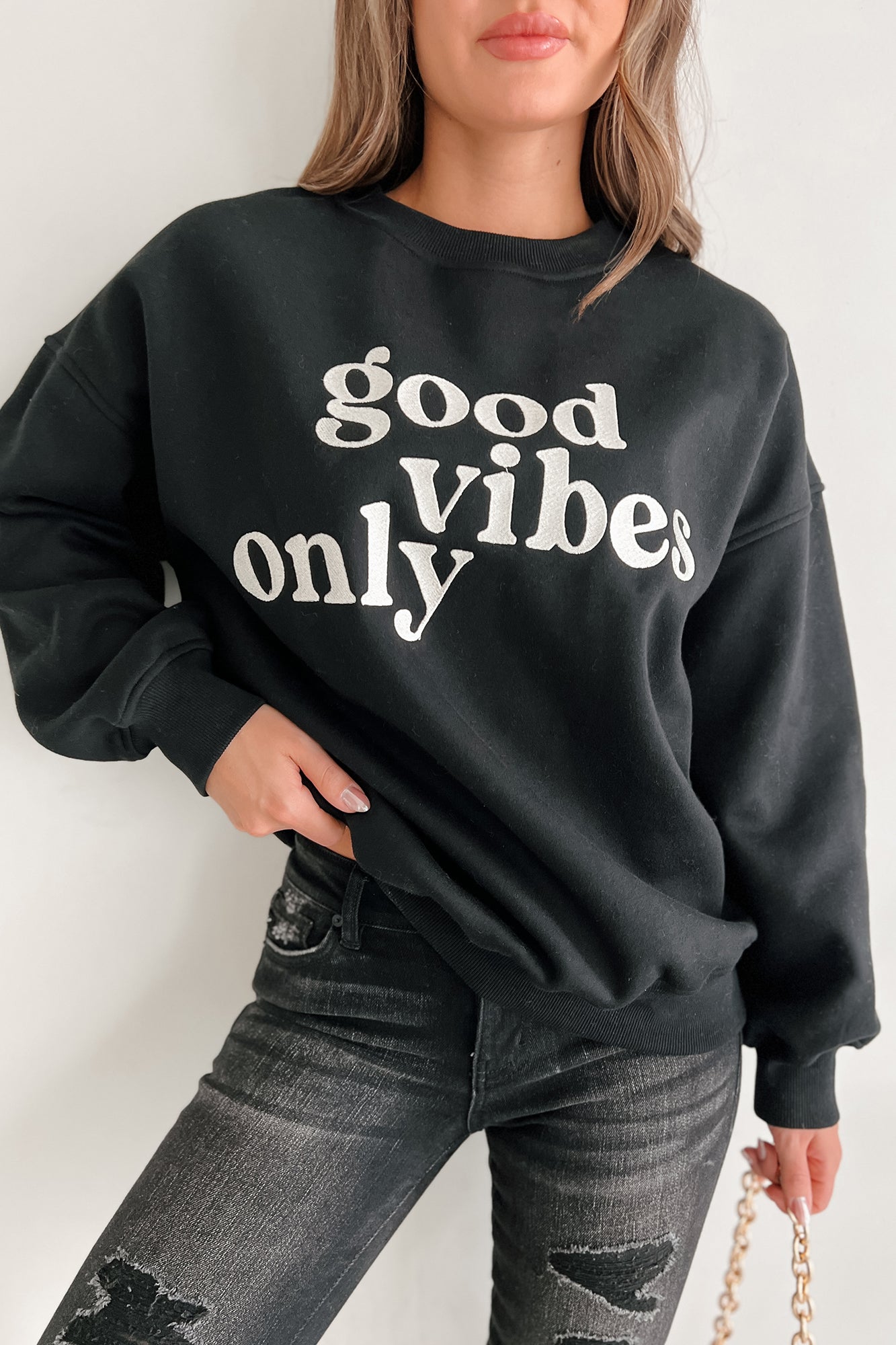 Oversized embroidered sweatshirt hot sale