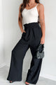 Navigating Life Cotton Gauze Wide Leg Mono B Pants (Black) - NanaMacs