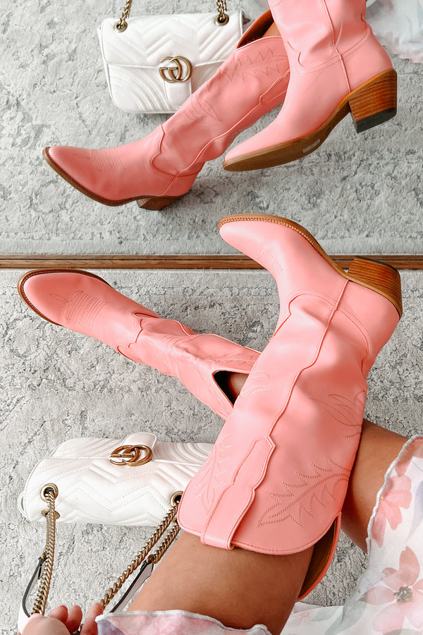 City Slicker Cowboy Boots (Pink) - NanaMacs