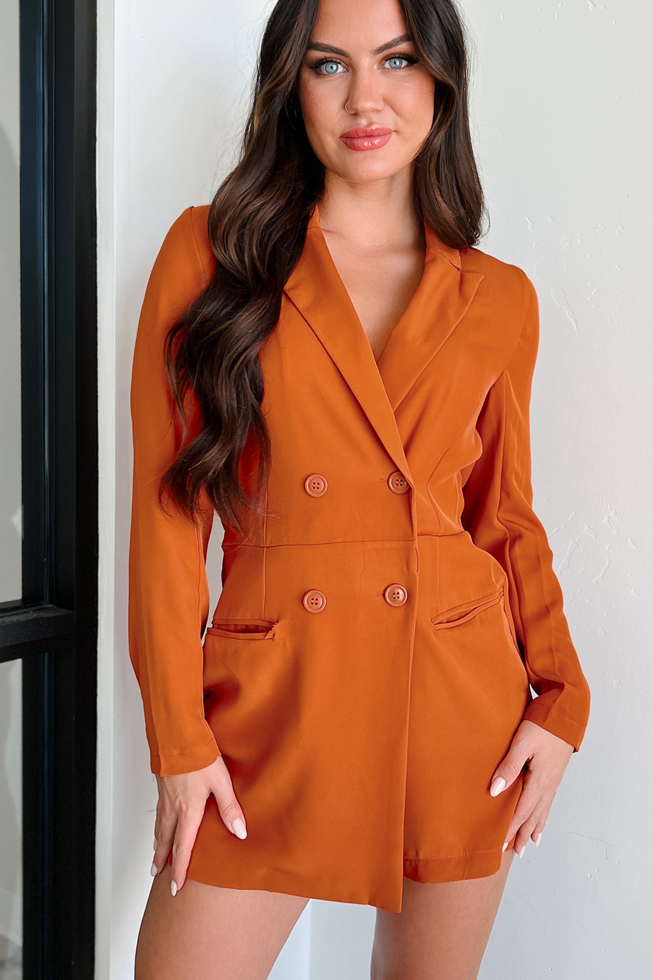 New Career Paths Blazer Romper (Rust) · NanaMacs