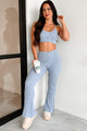 DOORBUSTER Staying Unbothered Cable Knit Crop Top (Light Blue) - NanaMacs