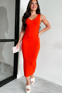 Toxic Love Bodycon Dress (Red-Orange) - NanaMacs