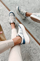 Cool Kicks Waffle Stitch Platform Sneakers (Navy/Multi) - NanaMacs
