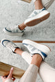 Cool Kicks Waffle Stitch Platform Sneakers (Navy/Multi) - NanaMacs