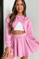 Coming In Clutch Reversible Shrug Top & Skirt Set (Candy Pink) - NanaMacs