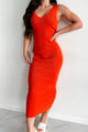 Toxic Love Bodycon Dress (Red-Orange) - NanaMacs