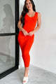 Toxic Love Bodycon Dress (Red-Orange) - NanaMacs