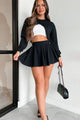 Coming In Clutch Reversible Shrug Top & Skirt Set (Black) - NanaMacs