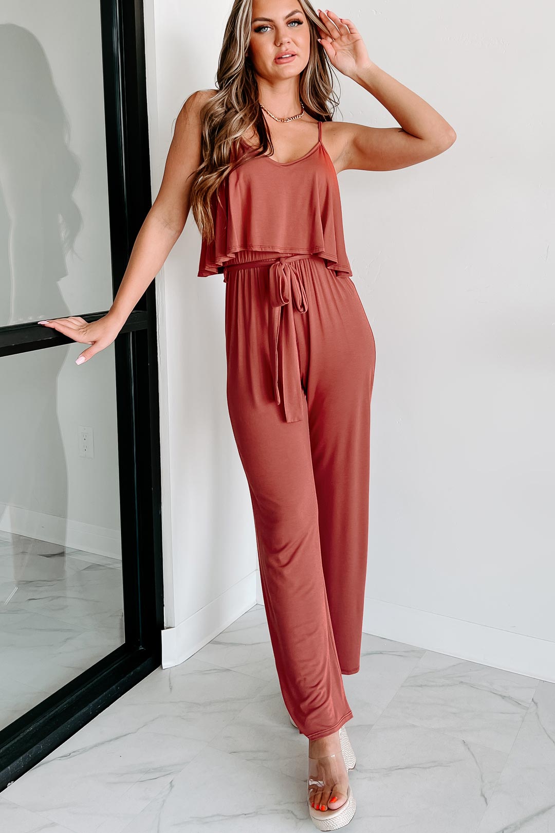 Rust color hot sale jumpsuit