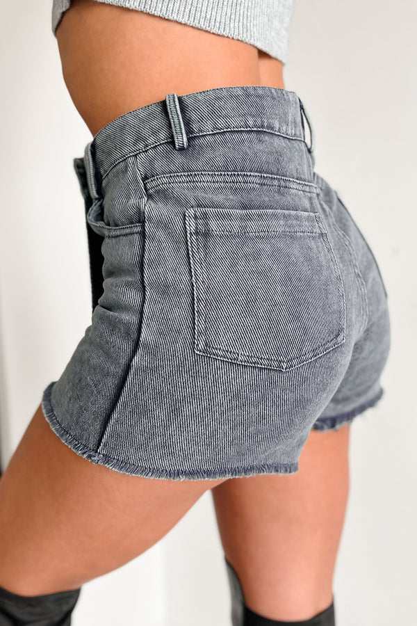 Acting Out Denim Wrap Skort (Navy) - NanaMacs