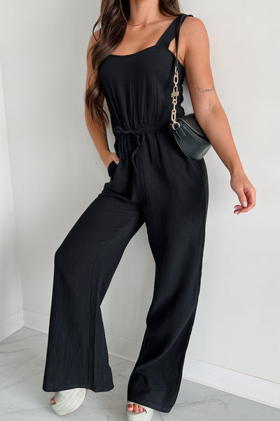 Infinite Ease Mono B Cotton Gauz Jumpsuit (Black) - NanaMacs