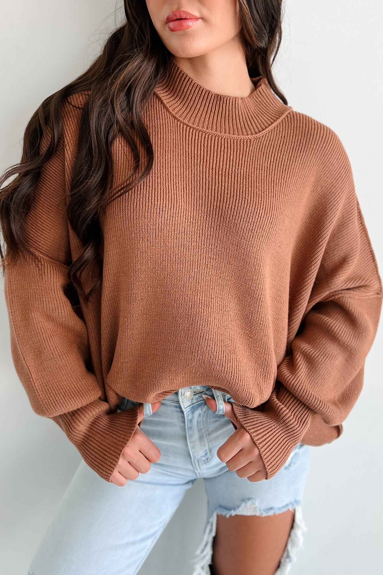 Auden Oversized Zenana Sweater (Deep Camel) - NanaMacs