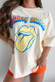 Stereo On Blast Oversized "Rolling Stones" Graphic Tee (Cream) - NanaMacs