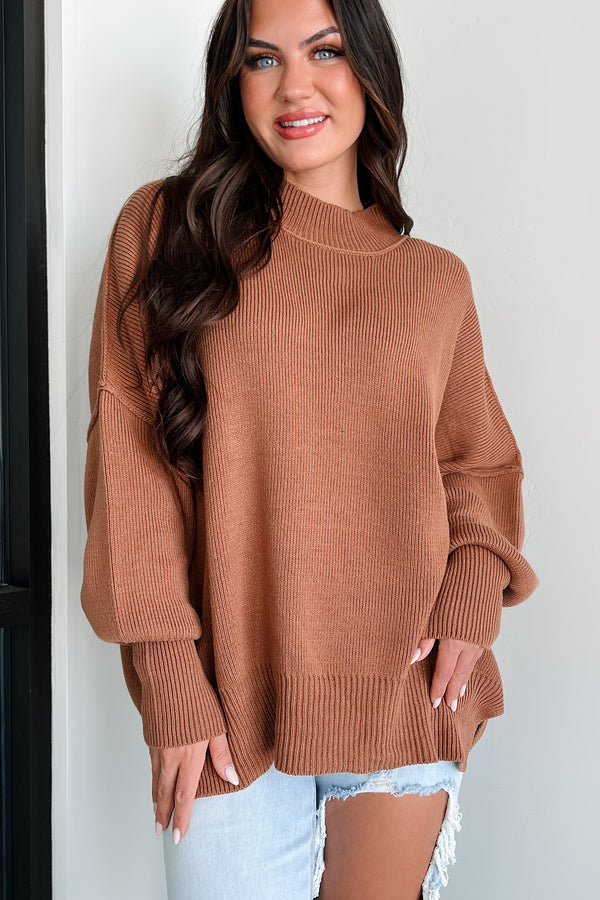 Auden Oversized Zenana Sweater (Deep Camel) - NanaMacs