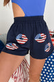 American Kisses Sequin Lips Shorts (Navy) - NanaMacs