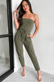 I Make The Rules Mono B Strapless Jumpsuit (Ivy Green) - NanaMacs