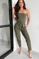 I Make The Rules Mono B Strapless Jumpsuit (Ivy Green) - NanaMacs