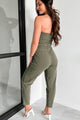 I Make The Rules Mono B Strapless Jumpsuit (Ivy Green) - NanaMacs