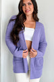 Cuddly Aesthetic Zenana Waffle Knit Cardigan (Lavender) - NanaMacs