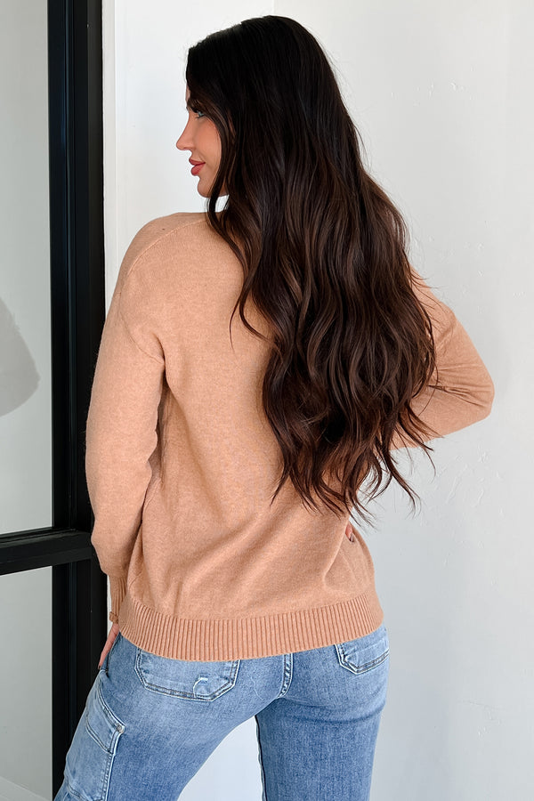 Plain Optimism Cashmere Blend Sweater (Tan) - NanaMacs