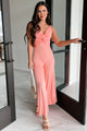 Sonoma Sway Twist-Front Jumpsuit (Dark Peach) - NanaMacs