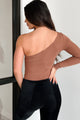 DOORBUSTER It's Always Been You One Shoulder Bodysuit (Tiramisu) - NanaMacs