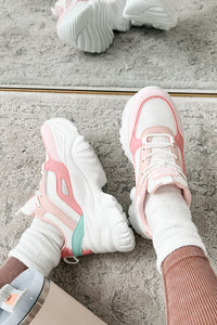 New Kicks Chunky Platform Sneakers (Pink Multi) - NanaMacs