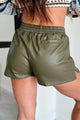 Nothing Left To Lose Faux Leather Shorts (Olive) - NanaMacs