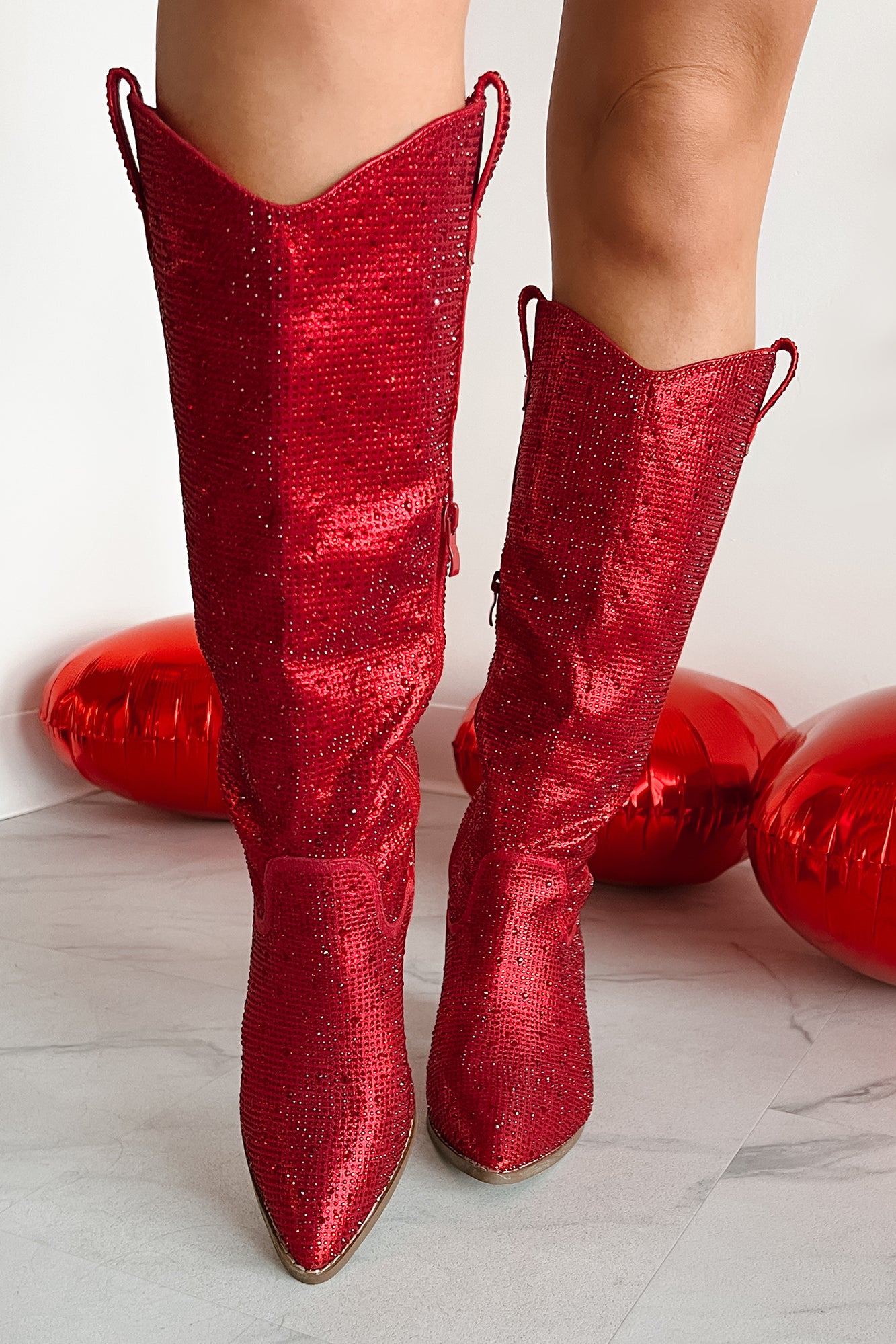 Glitter hotsell red boots