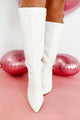 Not Afraid Of Attention Pearl Beaded Knee High Boots (White/Pearl) - NanaMacs