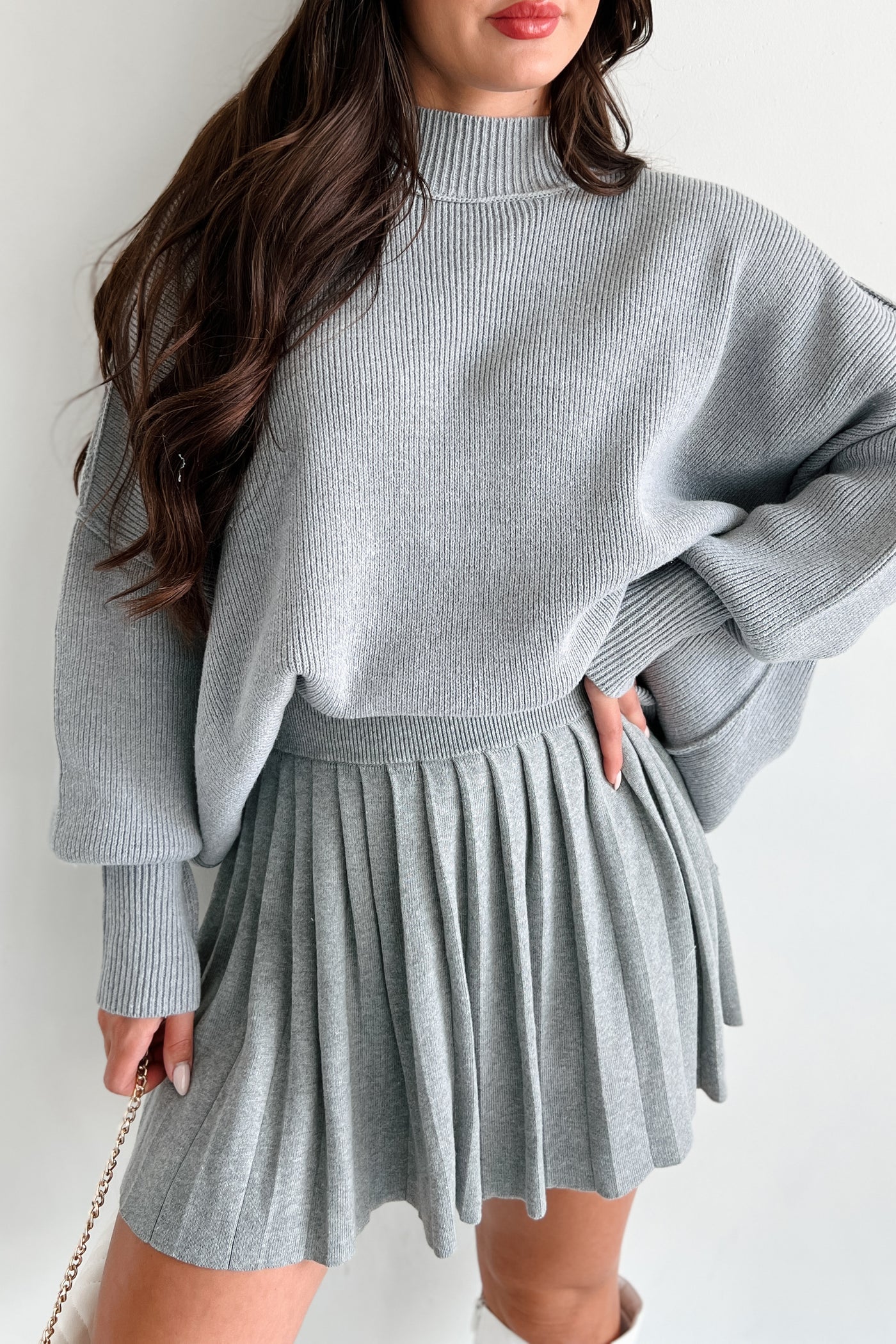 Auden Oversized Zenana Sweater (Heather Grey) - NanaMacs