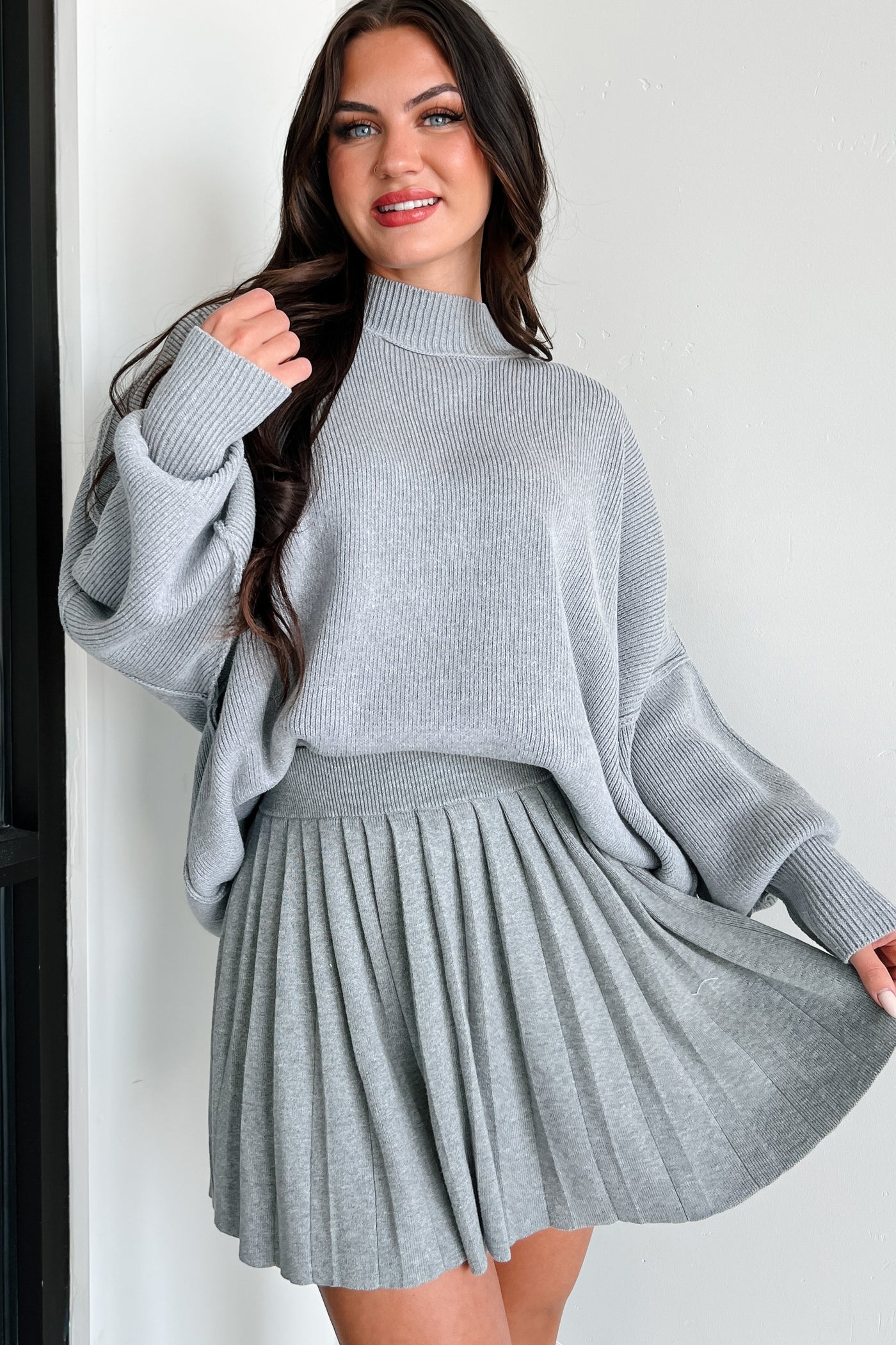 Auden Oversized Zenana Sweater (Heather Grey) - NanaMacs