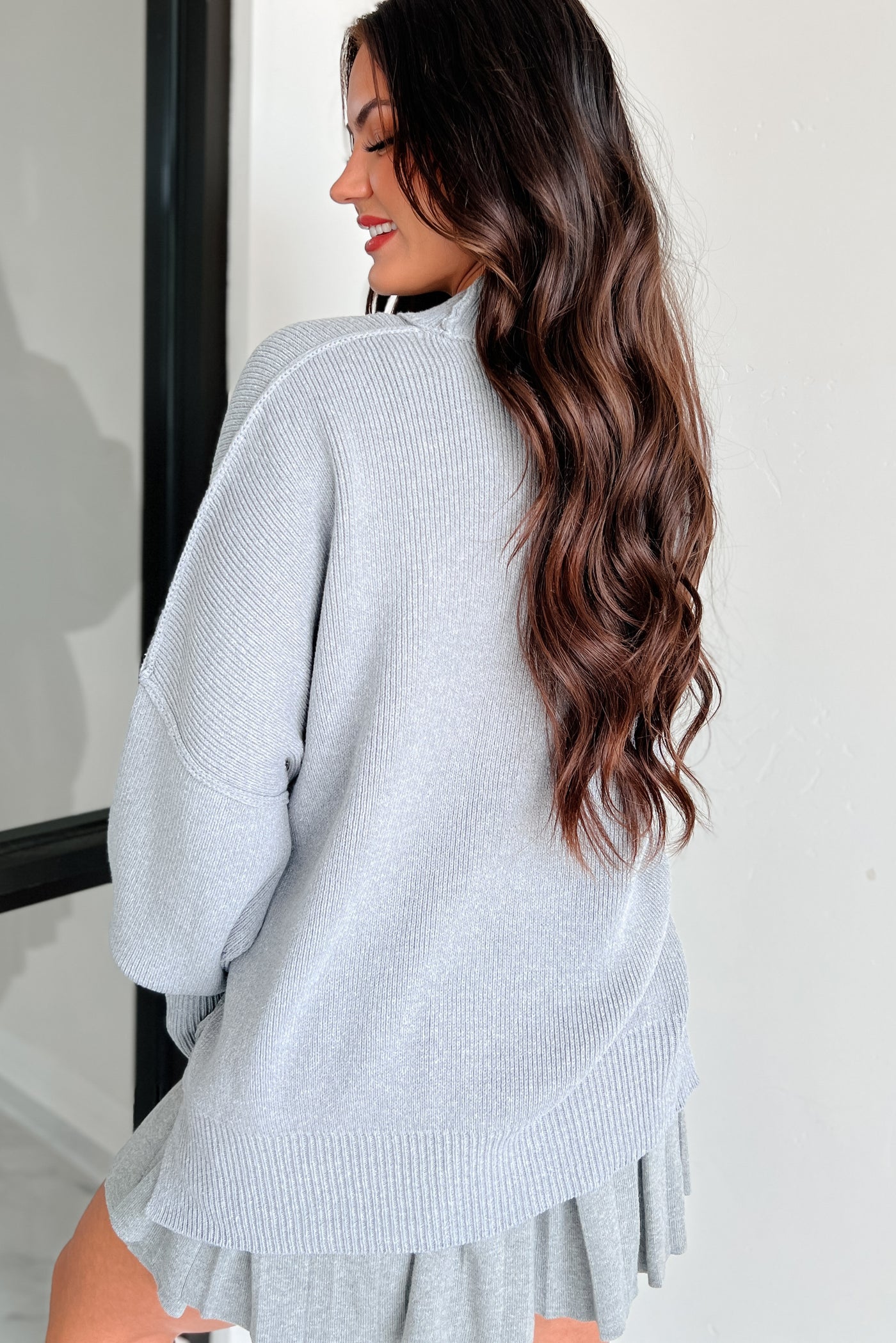 Auden Oversized Zenana Sweater (Heather Grey) - NanaMacs