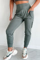 Bestie For The Restie Butter Soft Side Pocket Joggers (Sage) - NanaMacs