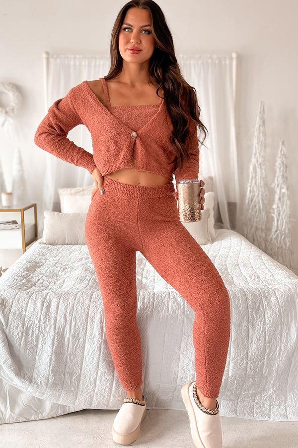 Chill Weekends 3 Piece Fuzzy Lounge Set (Rose) - NanaMacs