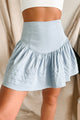 Graceful Endeavors Pleated Mini Skirt (Chambray) - NanaMacs